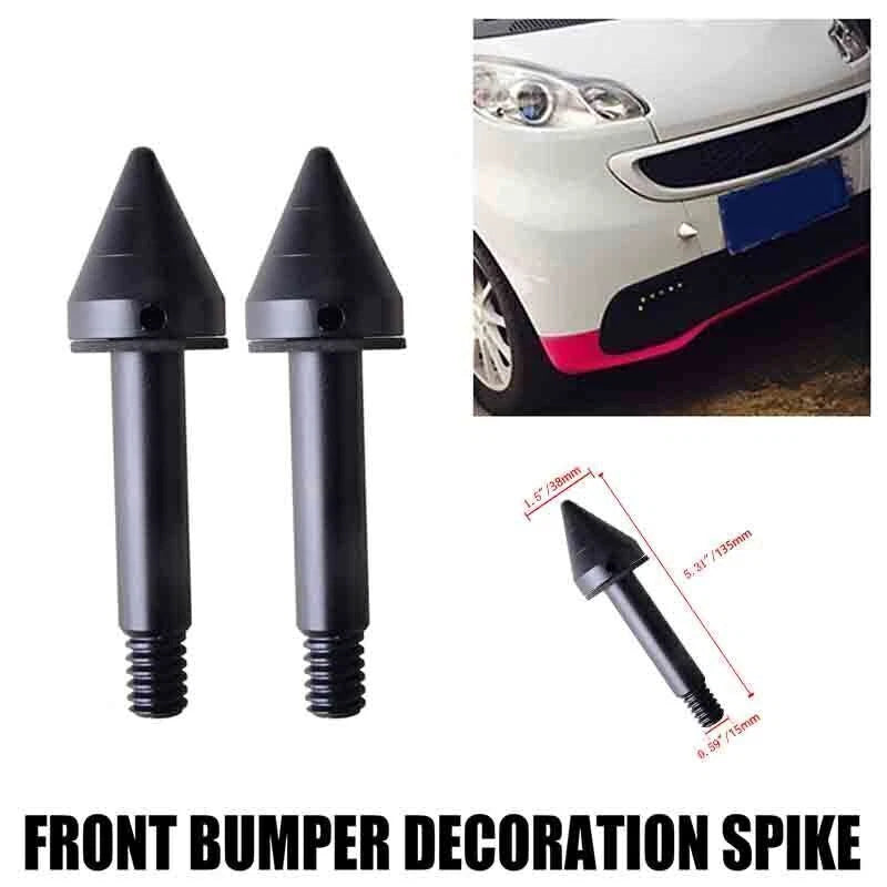 Black Front Bumper Spike Guard Protector Cover for SMART Fortwo ED W 451 (2008-2014)