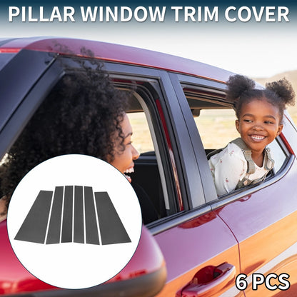 6 Pcs Door Pillar Window Trim for Toyota Sienna (2021-2023) Carbon Fiber Black