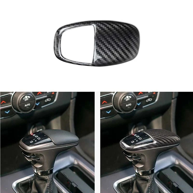 Carbon Fiber Gear Shifter Knob Head Cover Trim Fits Dodge Challenger 2015-2019