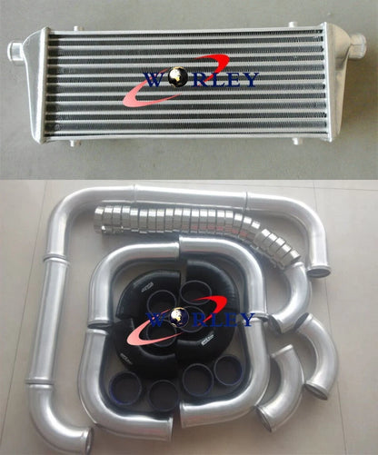 Universal Intercooler 550x230x50mm & 2.25" Aluminum Piping & Hose Kit