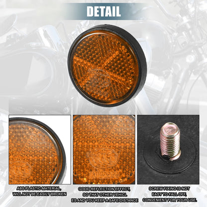12 x Universal Safety Spoke Reflective with Screw Orange for Motorcycle