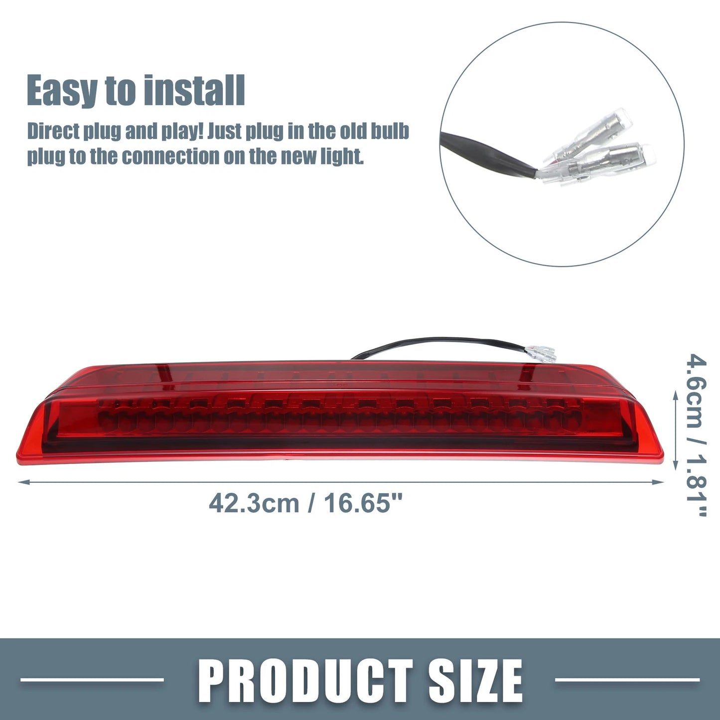 High Mount Stop Light for Nissan (Chrome Tone Housing Red Lens)