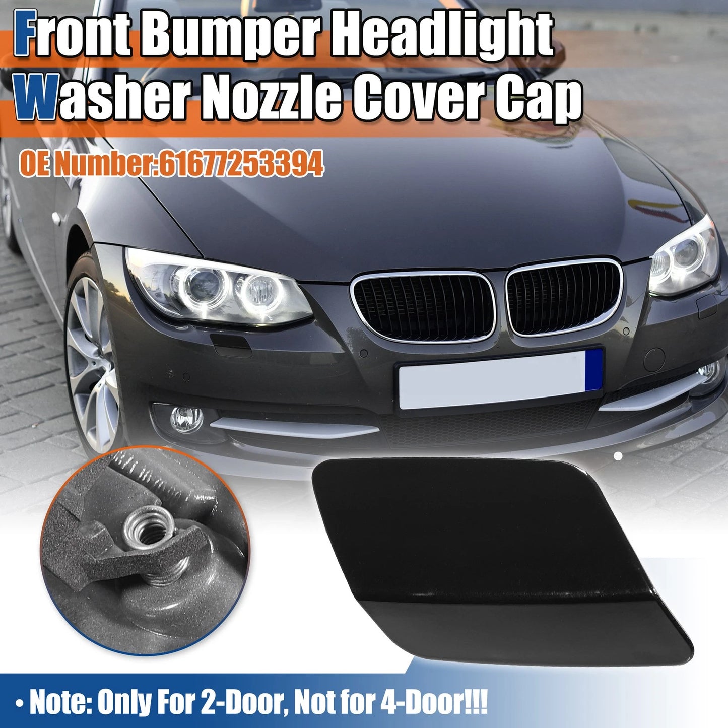 Right Side Front Bumper Washer Nozzle Cover for BMW E92 E93 (2011-2013)