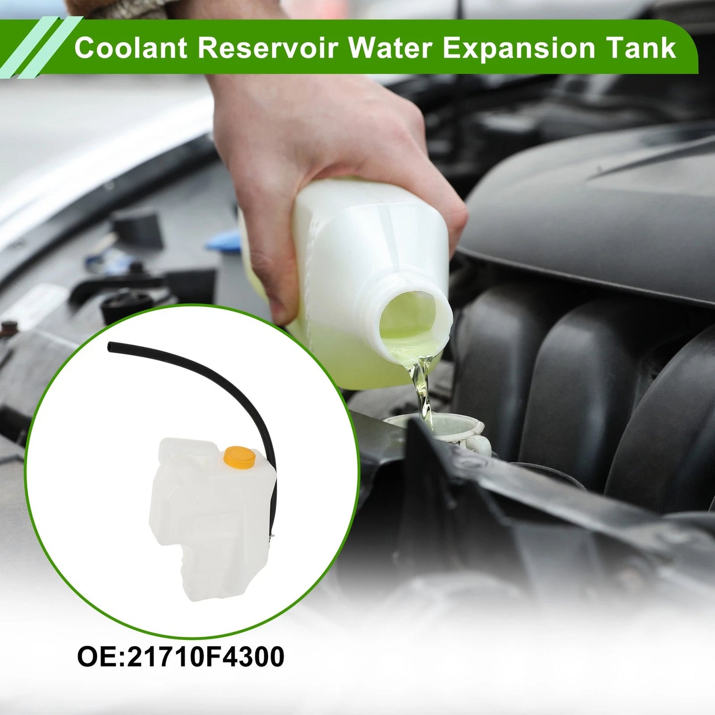 Coolant Expansion Overflow Tank w/ Cap for Nissan Sentra (1995-1999)
