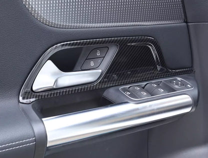 Inner Door Handle Bowl Carbon Fiber Cover Trim for Mercedes-Benz GLB (2020-2023)
