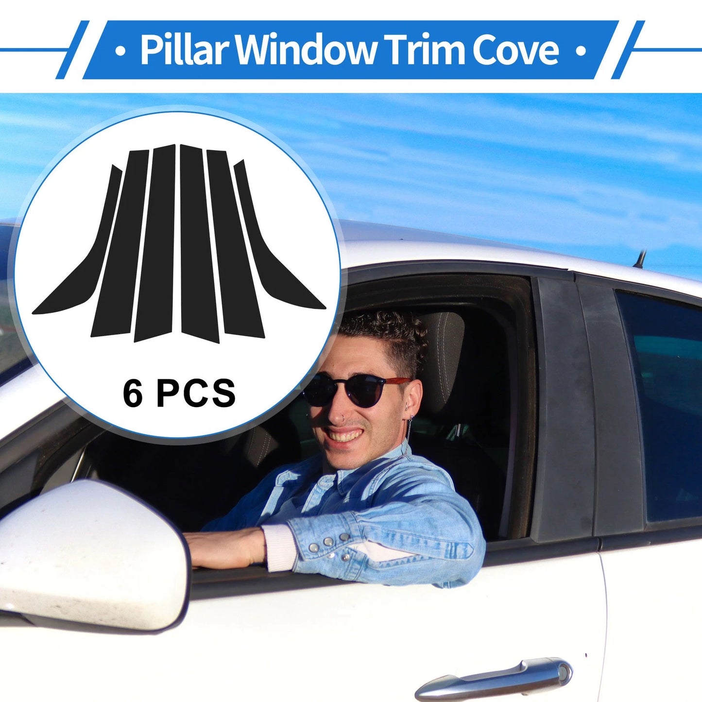 6 Pcs Door Pillar Window Trim for Land Rover Discovery Sport (2015-2019)