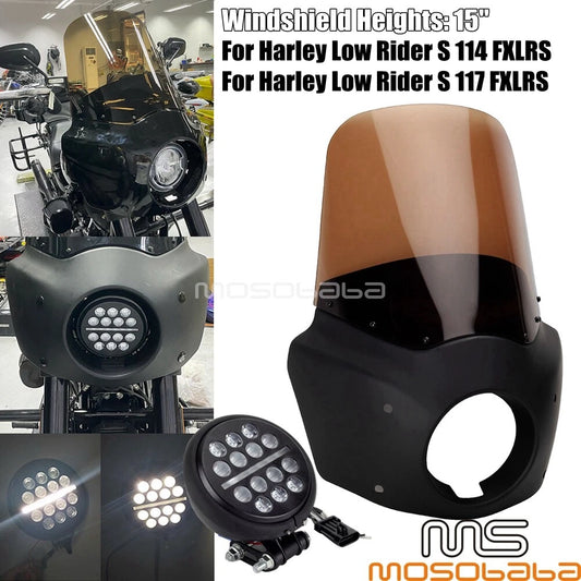 15" Windshield & Headlight Fairing for Harley Low Rider S (2020-2023)