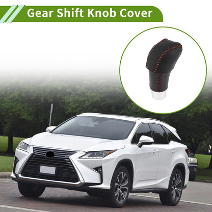 Car Gear Shift Knob Cover for Lexus RX350 2023-2024 Black Red Faux Leather