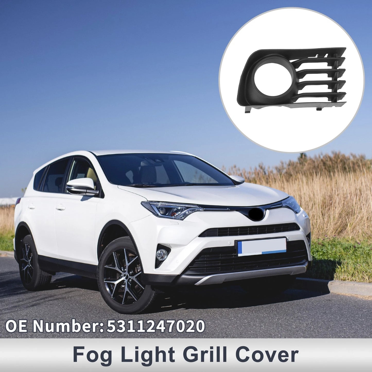 1 Pc Front Right Fog Light Grill for Toyota Prius Base (2004–2009)