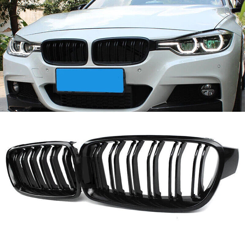 Kidney Grills & Carbon Fiber Mirror Caps for BMW F30 320i 328i (2012-2018)