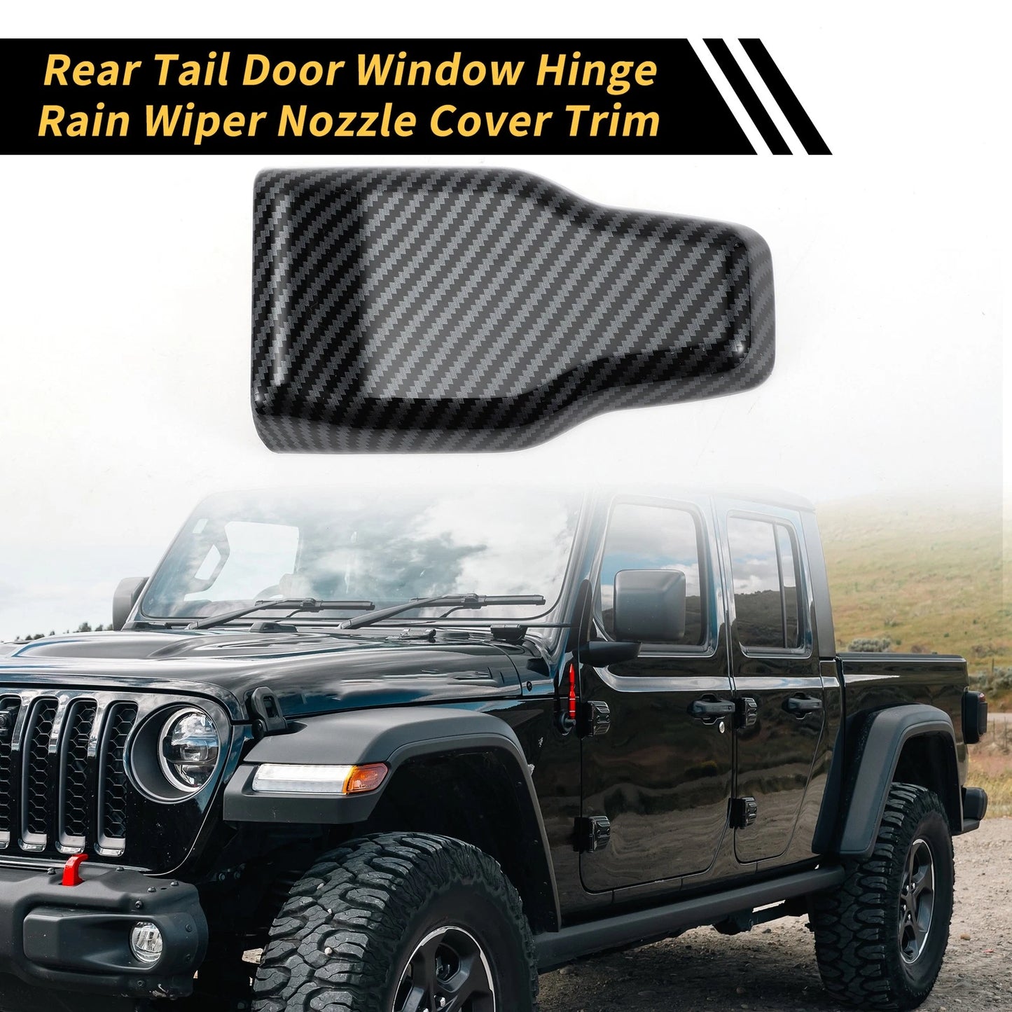 Rear Window Hinge & Nozzle Decals for Jeep Carbon Fiber Pattern (Fits All Years)