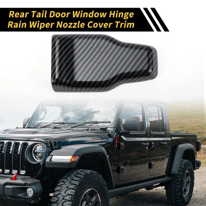 Rear Window Hinge & Nozzle Decals for Jeep Carbon Fiber Pattern (Fits All Years)