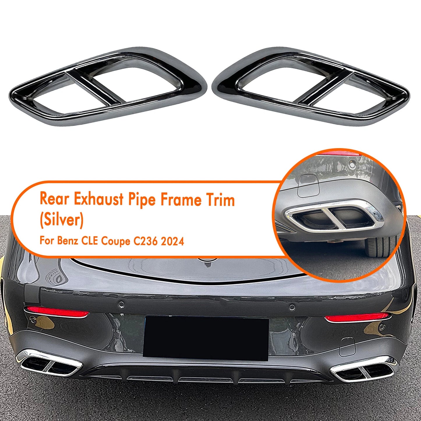 Rear Bumper Exhaust Pipe Cover for Benz GLE Coupe (2024)