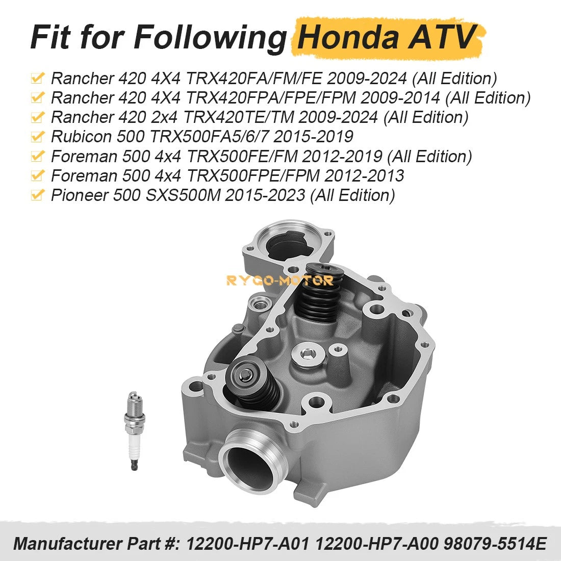 Cylinder Head Valves Kit for Honda TRX500FA Rubicon TRX500 Foreman(15–19,12–19)