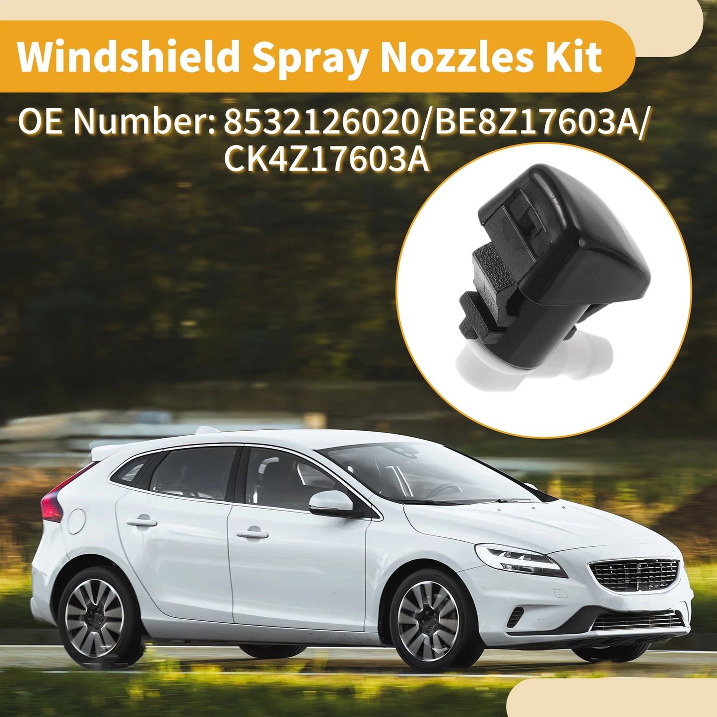 Windshield Washer Nozzle Kit for Ford Fiesta (2011-2022)
