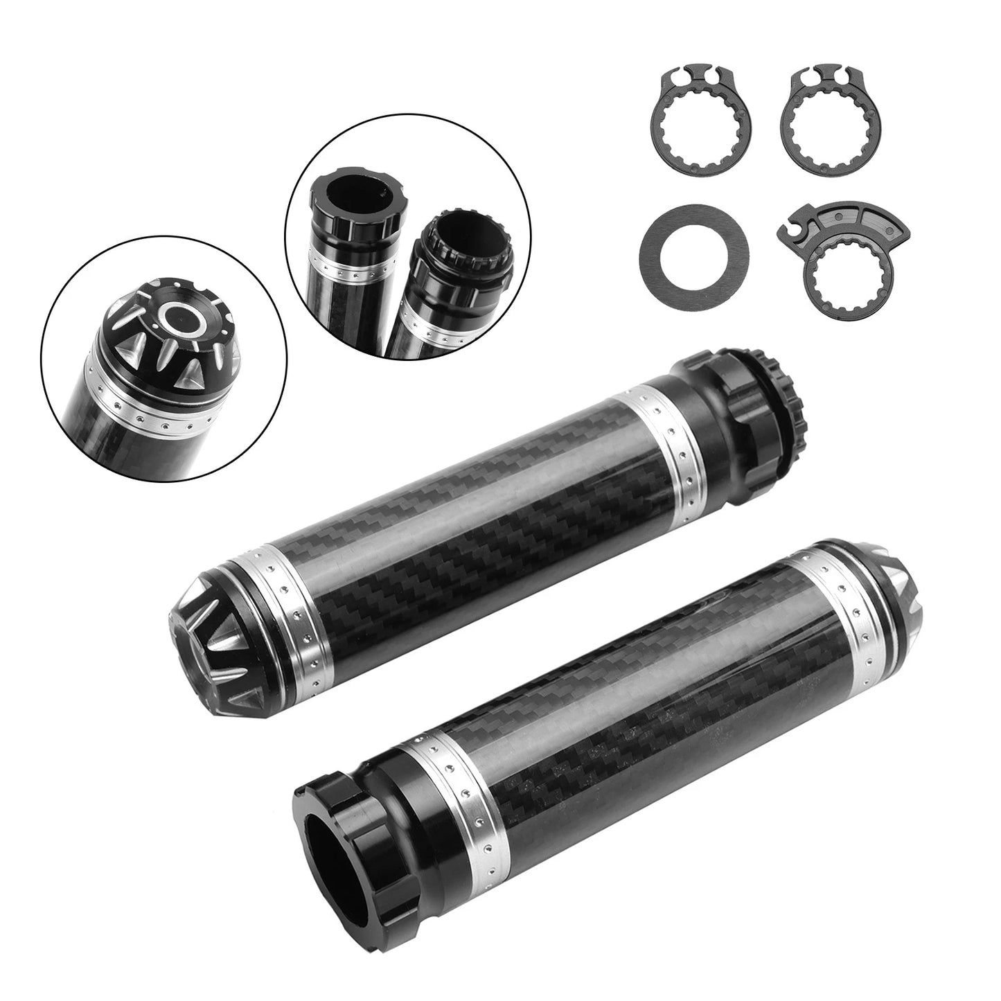 7/8" Carbon Motorcycle Handlebar Grips for Universal Motorcycles