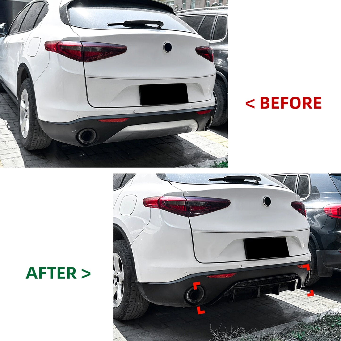 Rear Bumper Diffuser Lip for Alfa Romeo Stelvio (2017-2024)