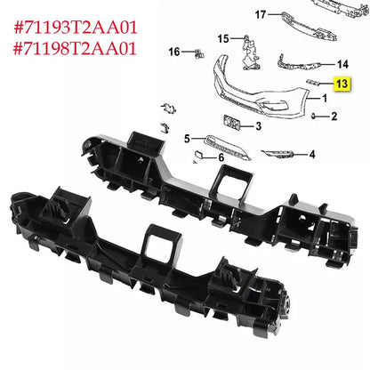 2 x Front Bumper Fender Brackets for Honda Accord Sedan 2013-2017 Black