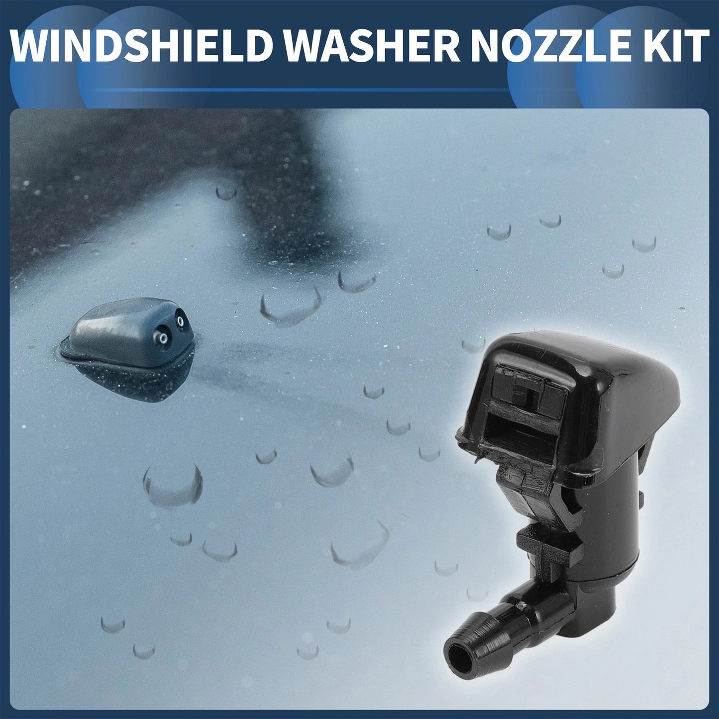 Front Windshield Washer Nozzles 2 x for Ford Edge (2015-2023)