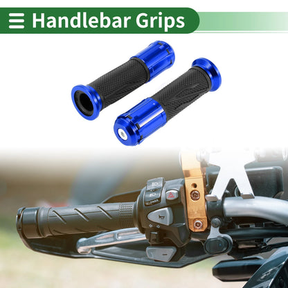 7/8" 22mm Motorcycle Hand Grips Aluminum Alloy Blue for Motorcycle