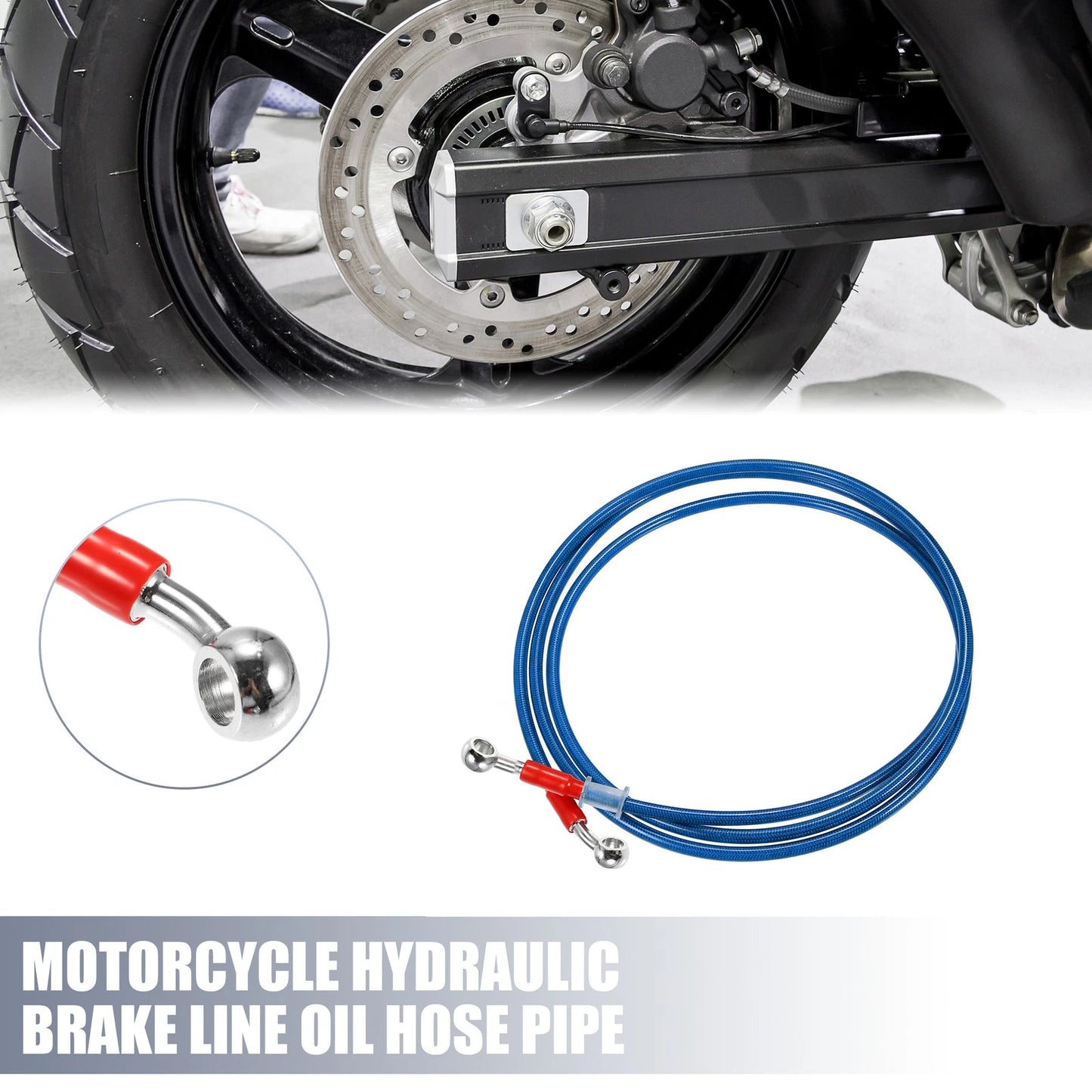 10mm Motorcycle Hydraulic Brake Line Oil Hose Pipe Blue for Make Model