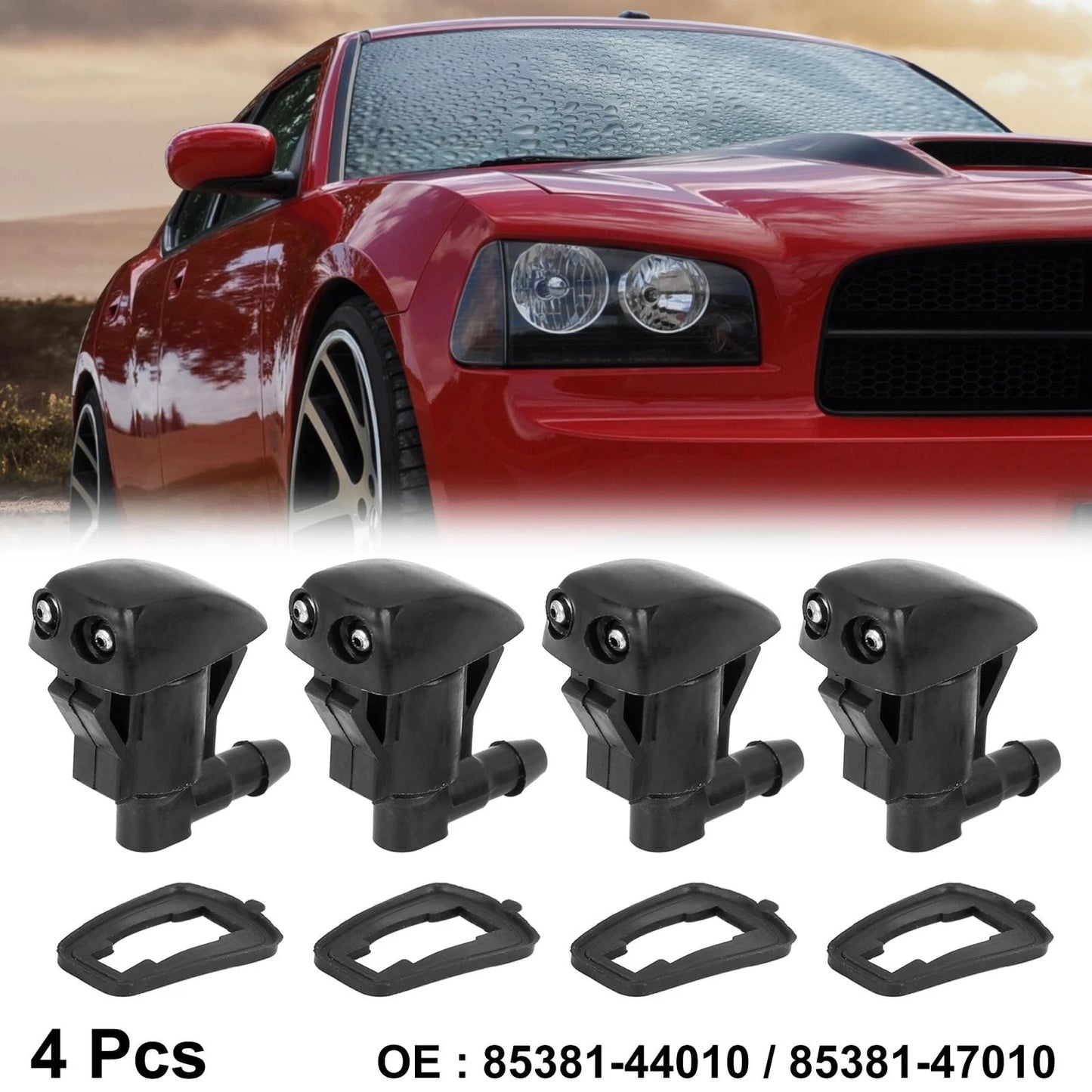 4pcs Car Front Windshield Washer Nozzles for Toyota Camry Tacoma