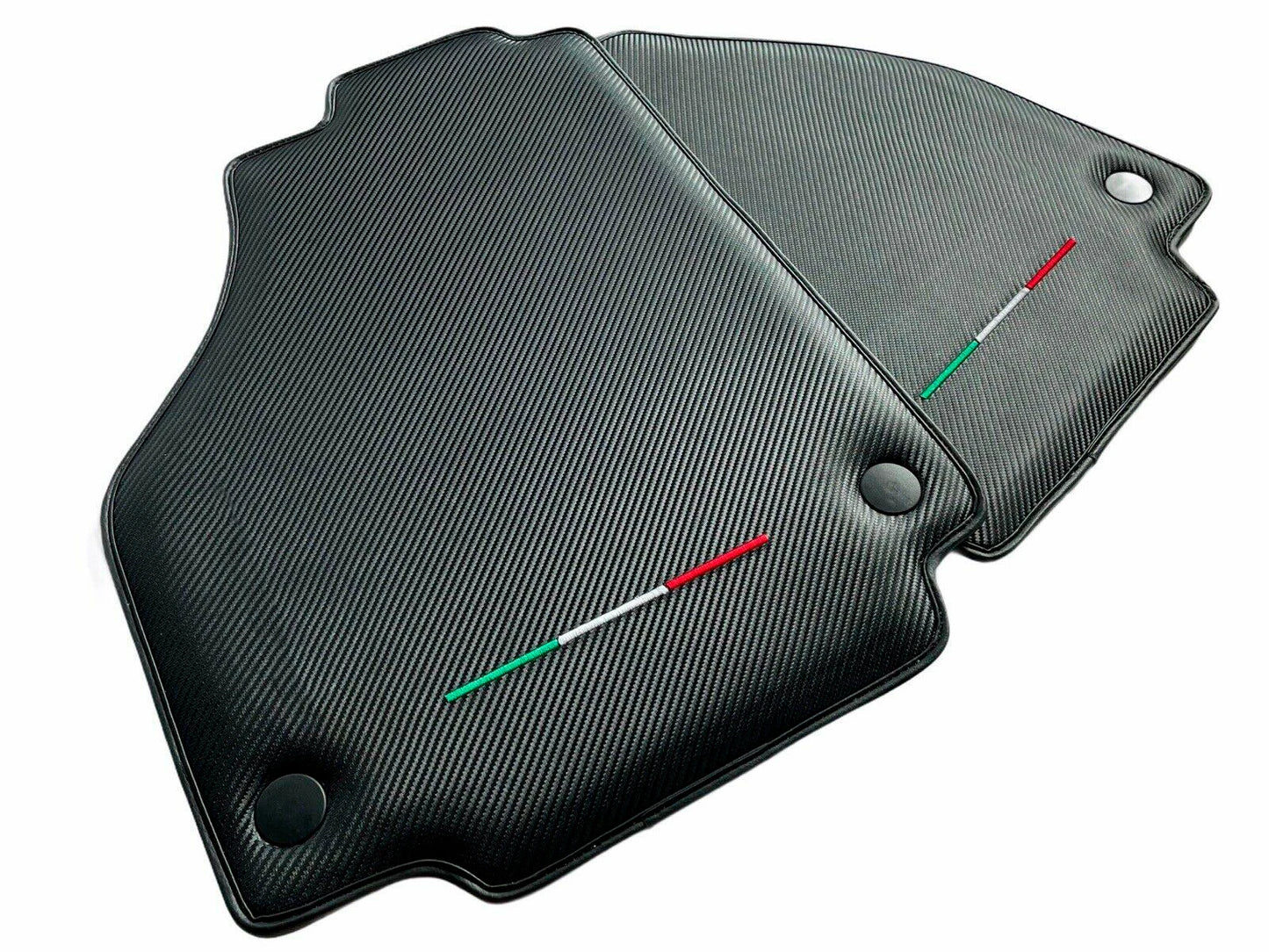 Floor Mats Set for Ferrari 488 GTB Carbon Leather Black (2015-2019)