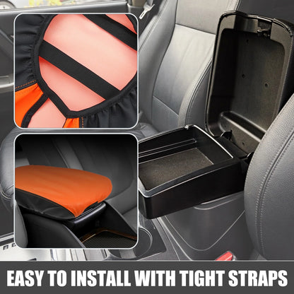 Armrest Pad Cover for Dodge Charger Black Orange (2015-2022)