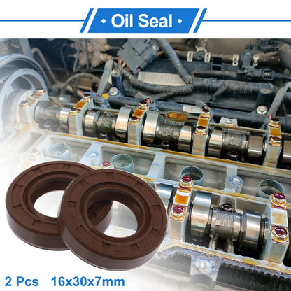 Oil Seal 16x30x7mm 2 x Seal Ring Rotary Shaft Seal FKM Rubber for Make Model