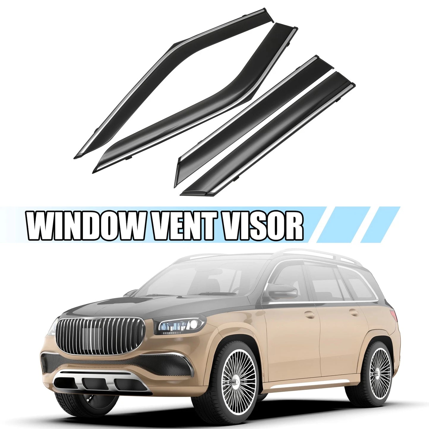Window Vent Visor Deflectors Rain Guards for Ford Explorer