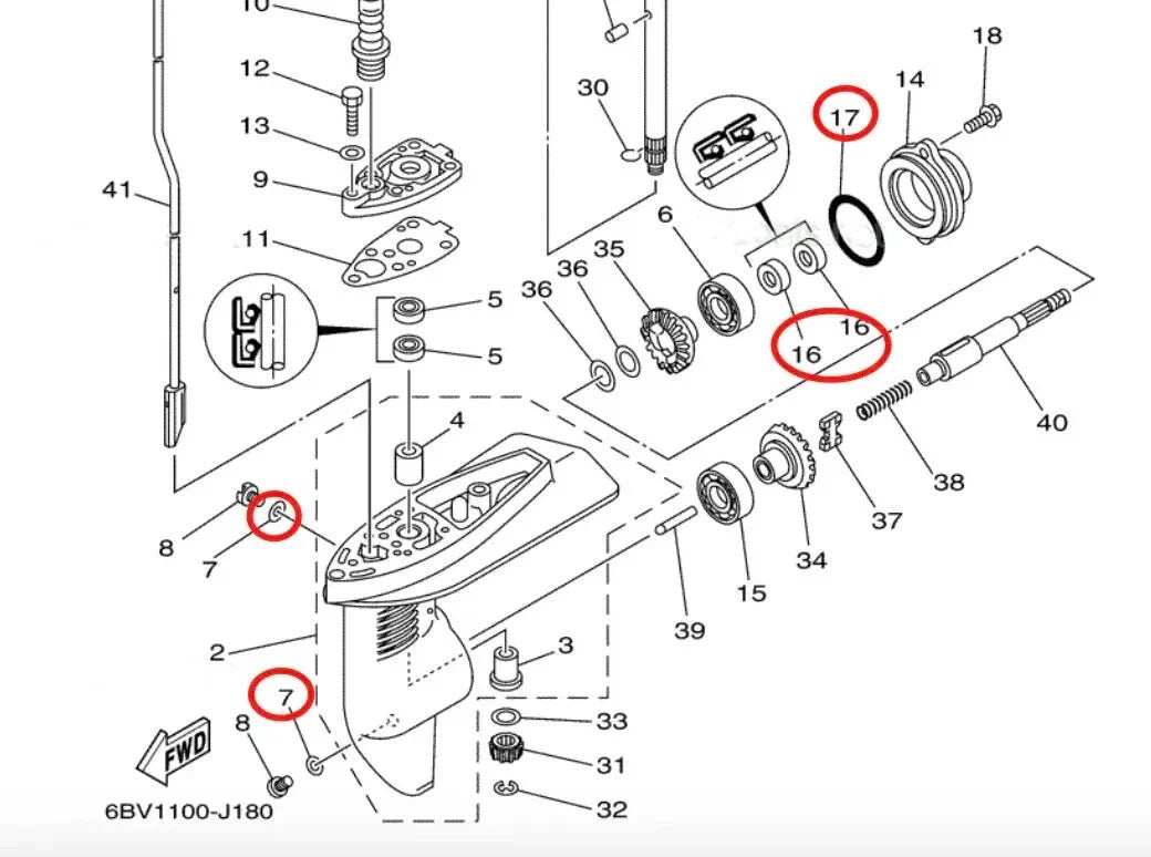 Lower Unit Oil Seal for Yamaha Outboard Motors