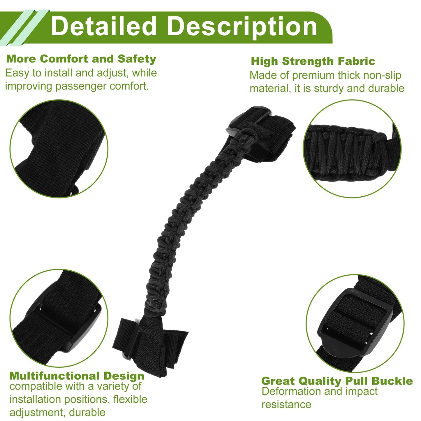 Roll Bar Grab Handles for Jeep Wrangler JL 4 Door (2024-2025) Black
