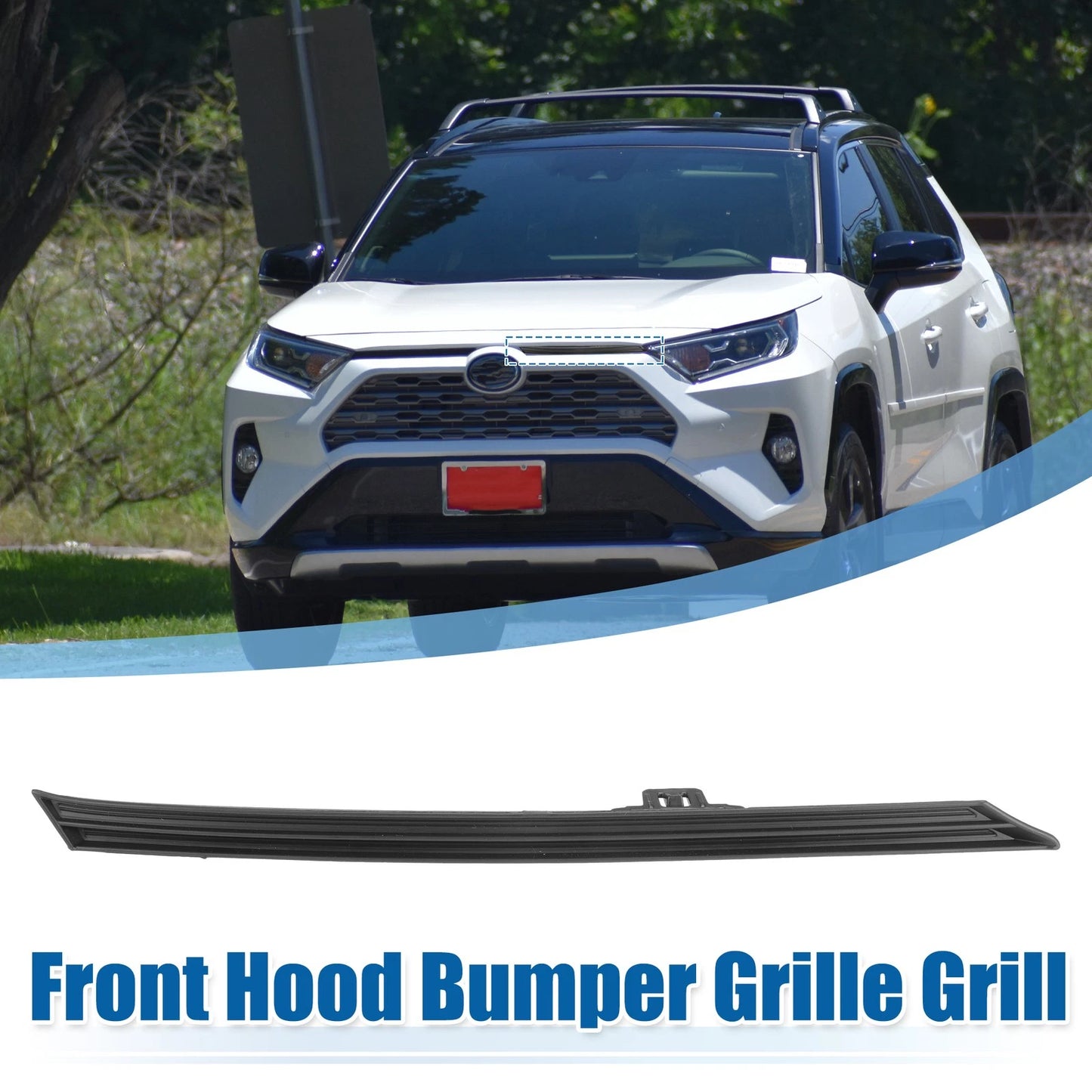 Front Hood Bumper Grille Black for Toyota RAV4 (2019–2022)