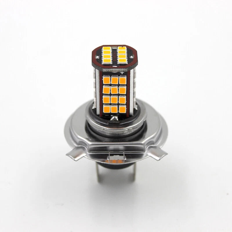 Amber 56SMD H4 LED Lamp Auto Motorcycle Headlight Bulb DC 6V 8W 800LM