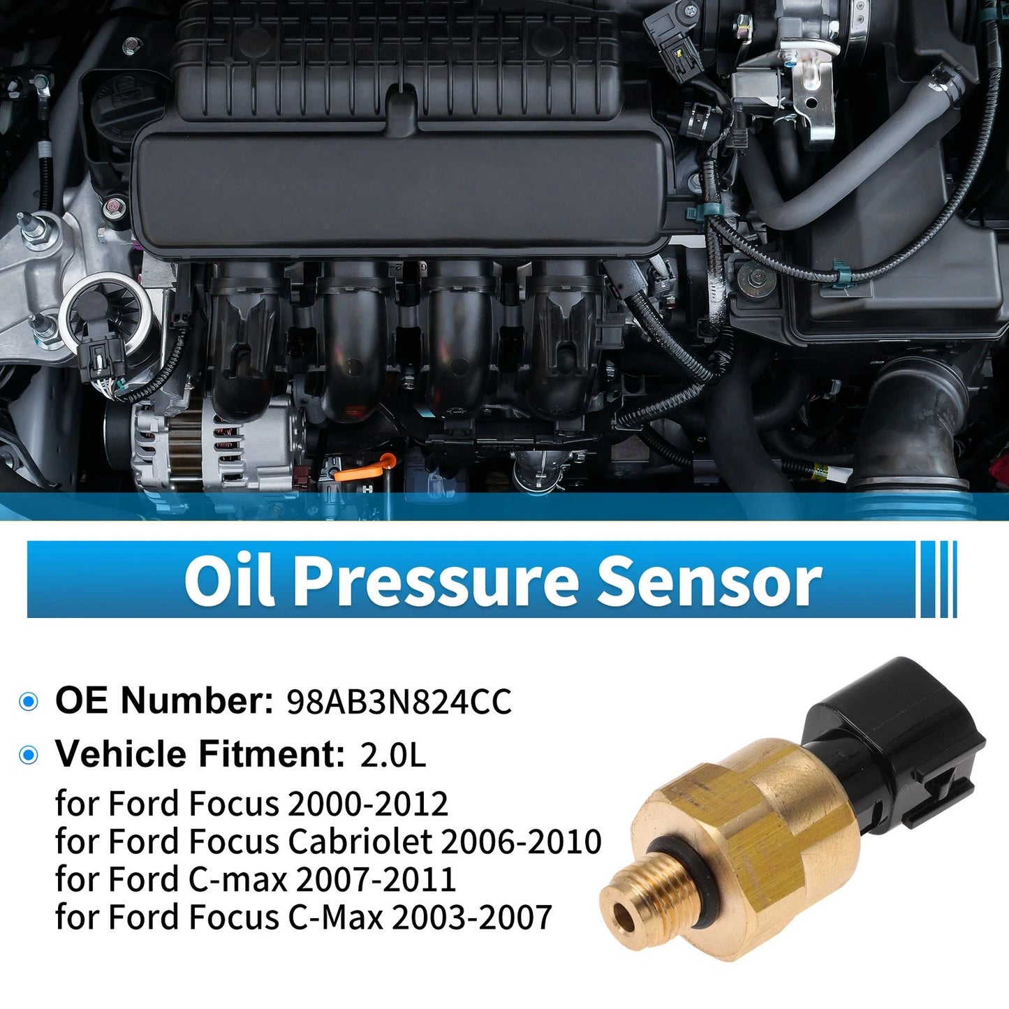 Engine Oil Pressure Sensor for Ford Focus 2000-2012 2.0L