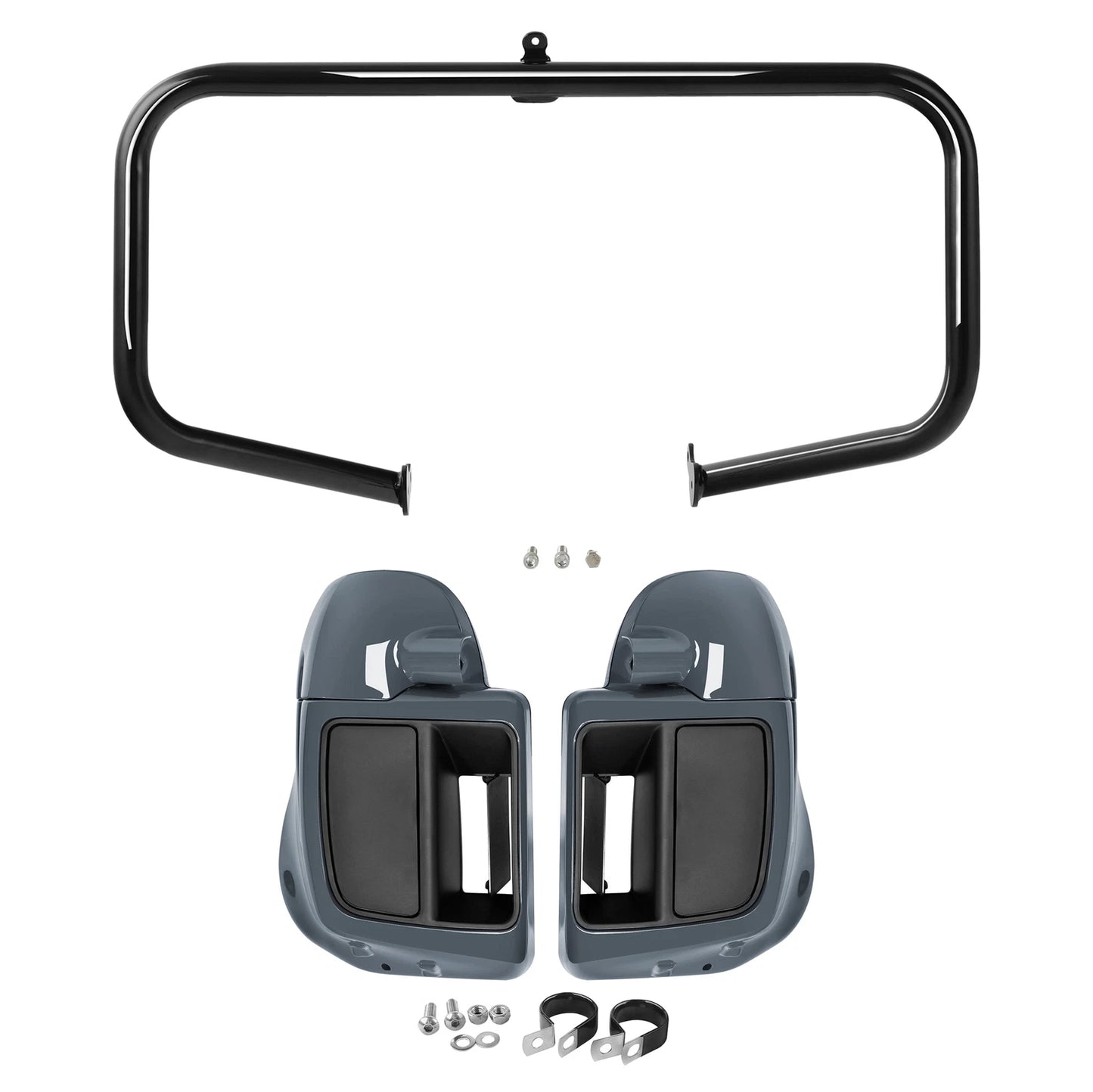 Lower Vented Fairings for Harley Touring 2014-2023 Gunship Gray