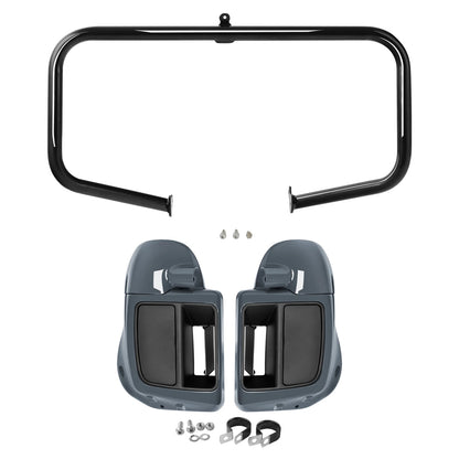 Lower Vented Fairings for Harley Touring 2014-2023 Gunship Gray