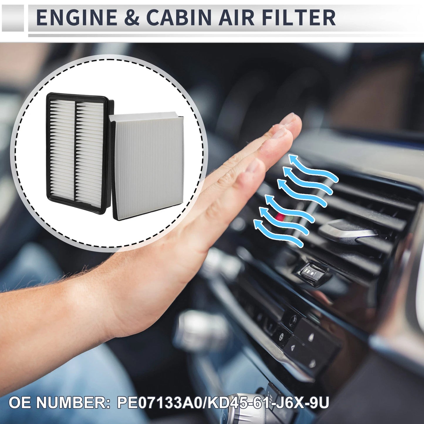 Cabin Air Filter Combo for Mazda CX-5 2.0L 2.2L 2.5L (2013-2024)