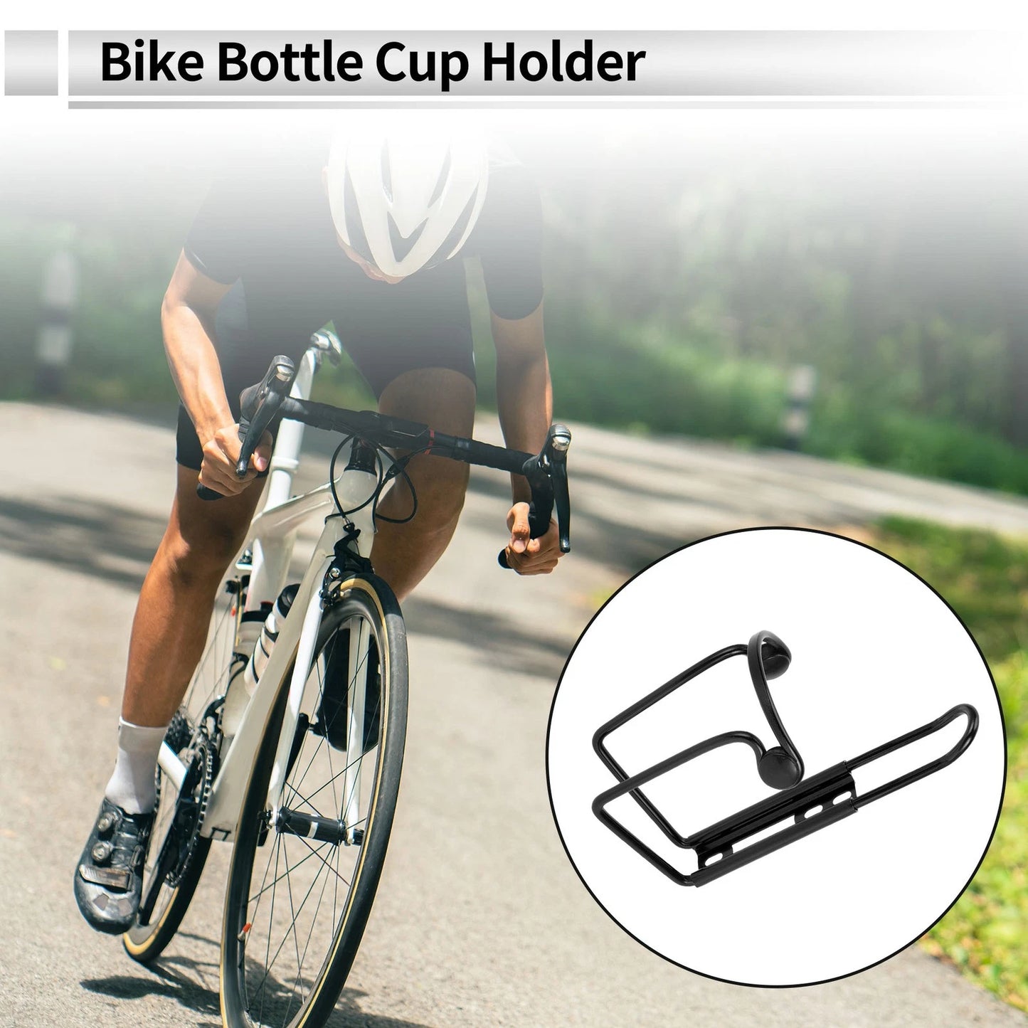 2 x Water Bottle Holders for Motorcycle / Bicycle Black Aluminum Alloy