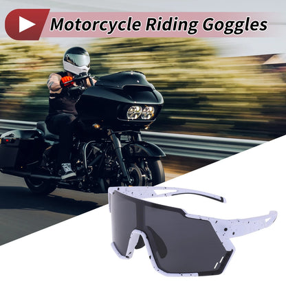 1 Pc Motorcycle Riding Goggles Black White Triacetyl Cellulose for Motorcycle