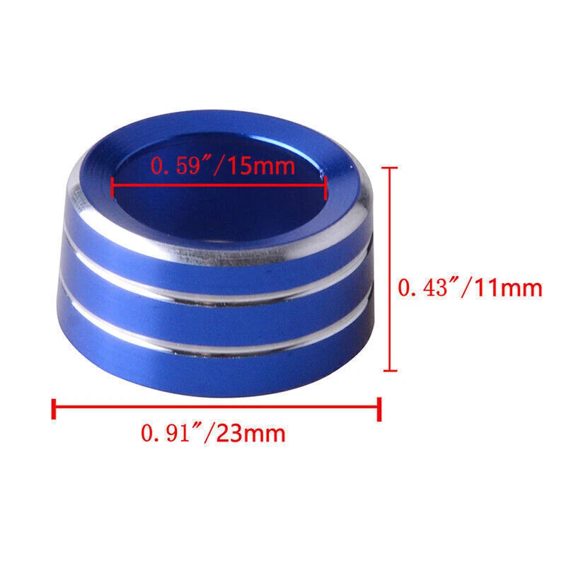 Blue Aluminum Car Auto Release Mirror Switch Knob Trim Cover Assembly