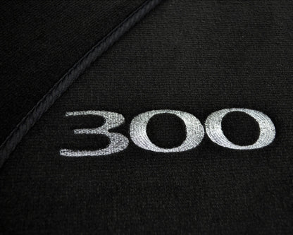 Floor Mats for Chrysler 300C 2011 - Black Tailored Carpets with 300 Emblem Set
