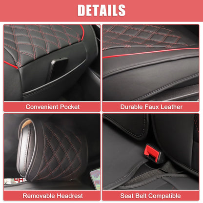 Front Seat Covers for Chevrolet Seat Protector Black Red