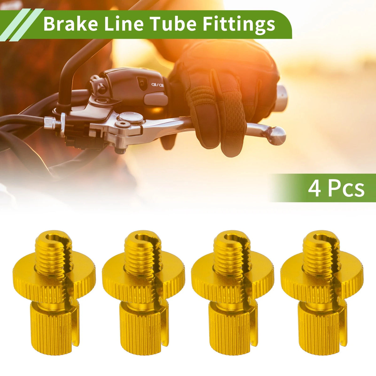 4 x M10 Aluminum Clutch Brake Cable Adjuster Screw Gold Tone for Motorcycle