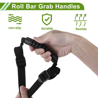 Roll Bar Grab Handles for Jeep Wrangler YJ TJ LJ JK JL 1987-2021 Black