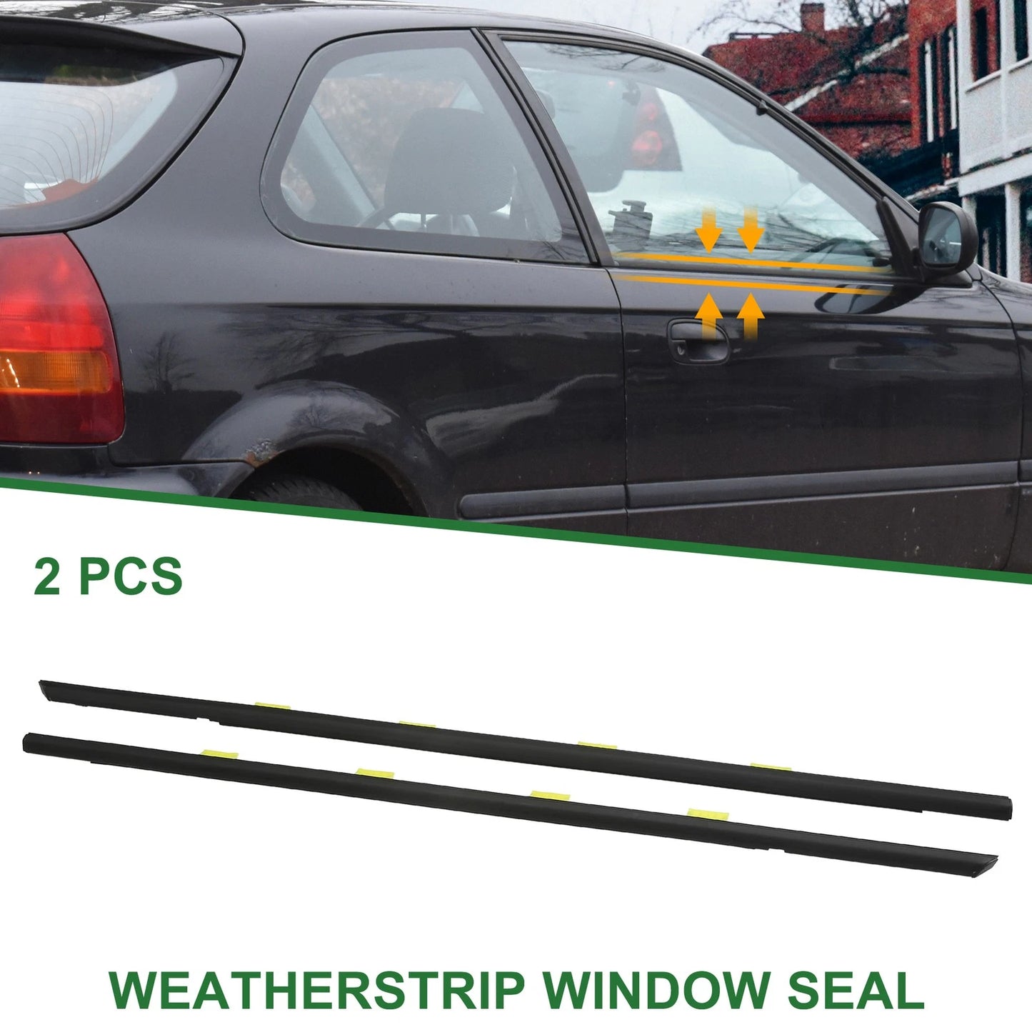 Front Left & Right Weatherstrip Window Seal for Honda (2006-2011)
