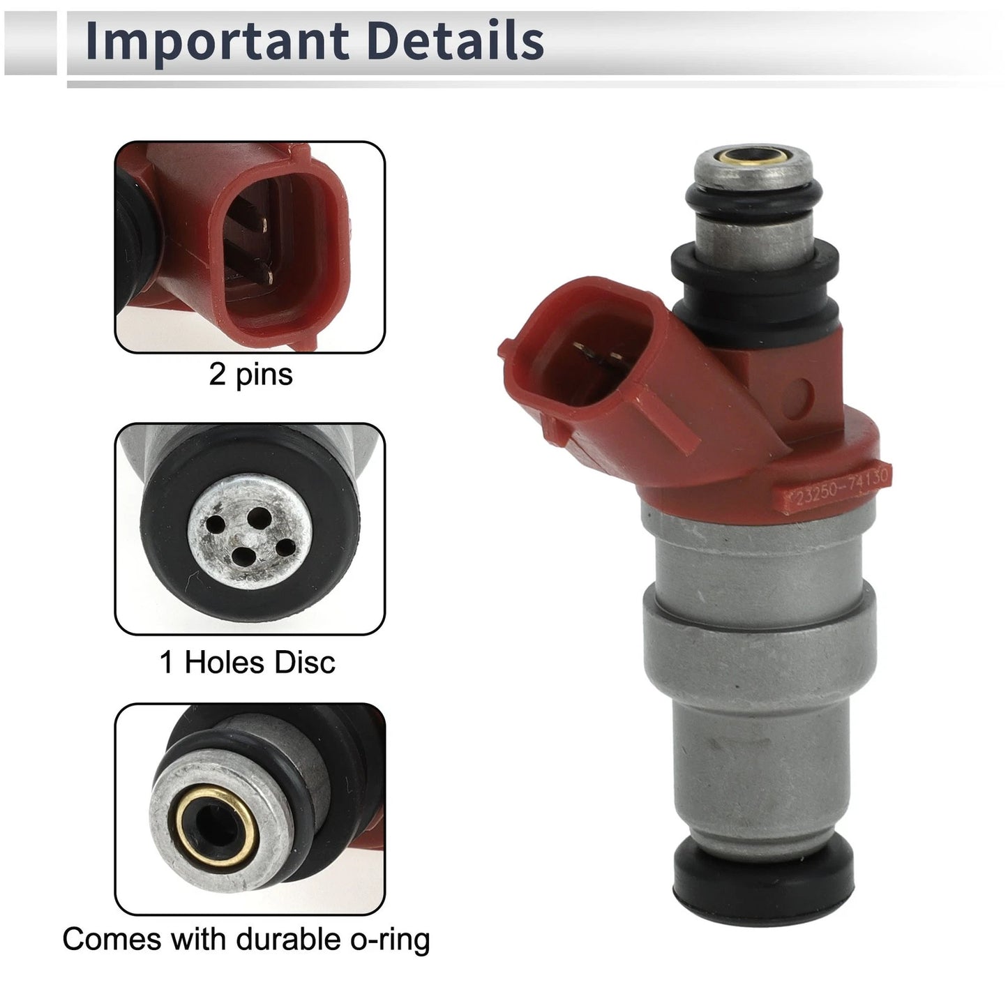 Fuel Injector for Toyota Camry Vista 1.8L (1990-1994) 1 Pc Wine Red
