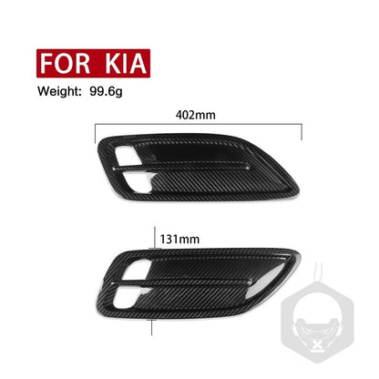 Real Carbon Fiber Bonnet Hood Air Vent Outlet Cover Trim for Kia Stinger 2018-23