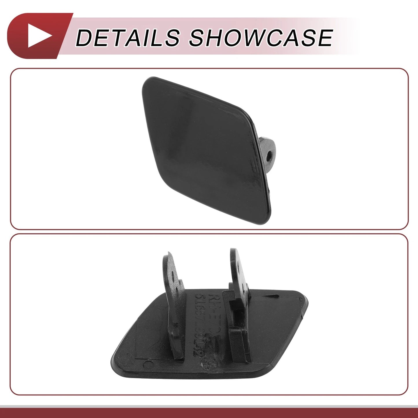 Front Right Bumper Trim Nozzle Cover Black for BMW X5 (2007 - 2013)