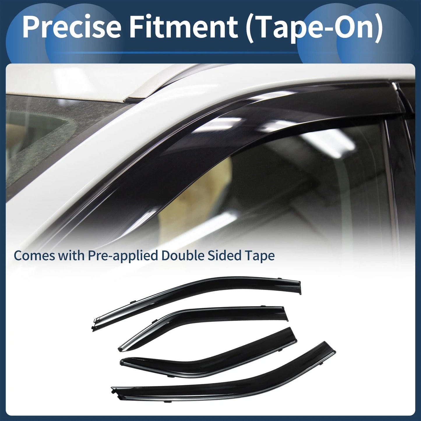 Window Deflectors for Toyota Camry 2012 Side Window Vent Visors Black 1 Set